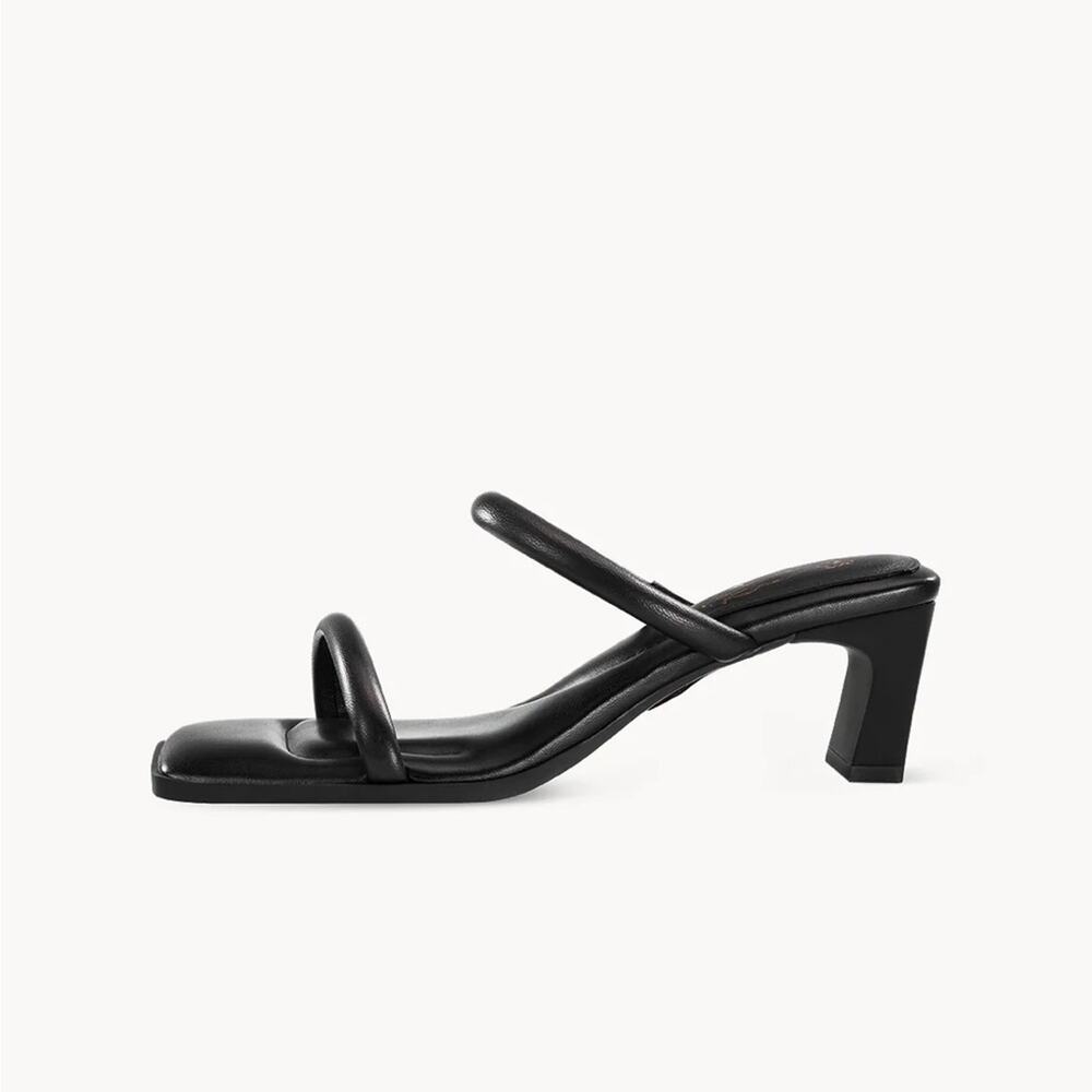 7or9 Black Calla Lily Block Heels 40